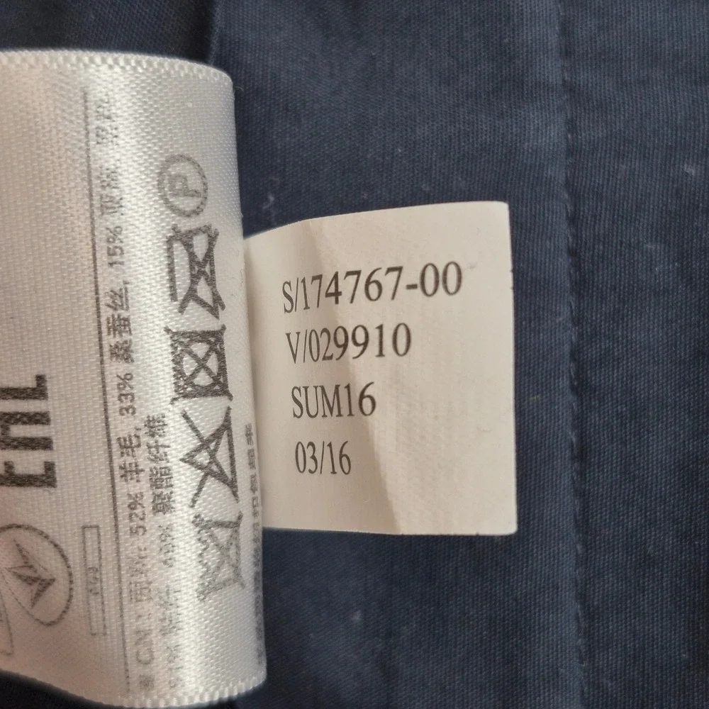 Banana Republic Dress Pants Mens 36x34 Blue Wool Silk Linen Vitale Barberis